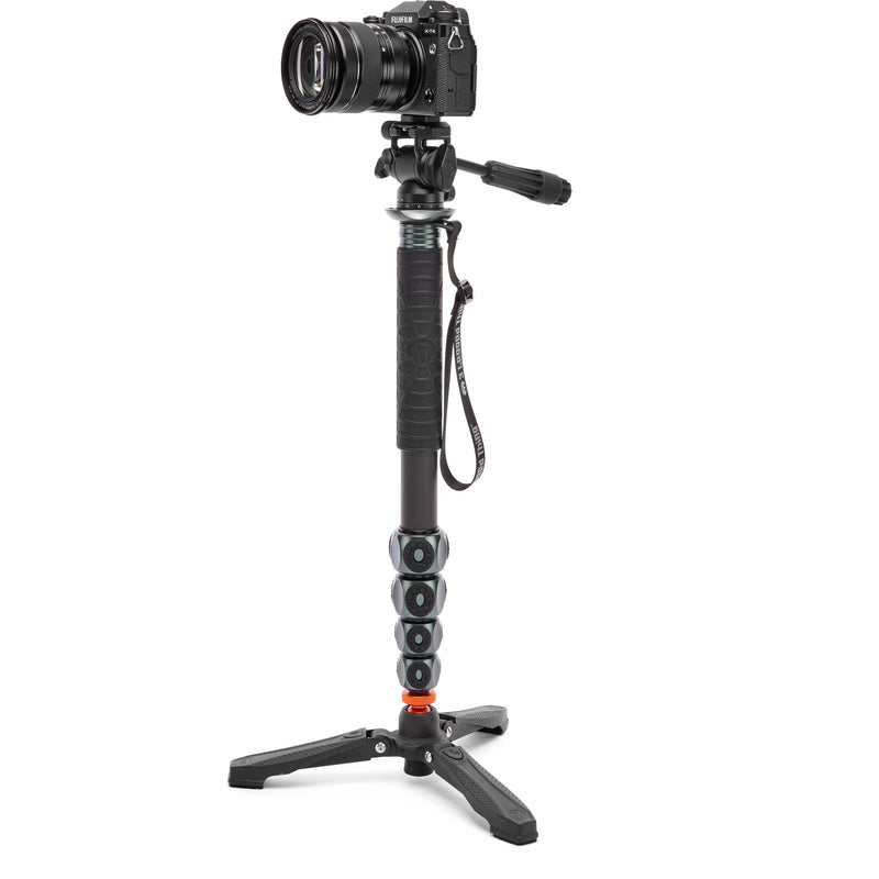 3 Legged Thing Alana Carbon Fiber Monopod Super Kit with Video Head and DocZ2 Foot (Metallic Slate Gray)