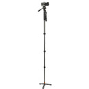 3 Legged Thing Lance Carbon Fiber Monopod Super Kit with Video Head and DocZ2 Foot (Darkness)