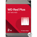 WD 2TB Red Plus 5400 rpm SATA III 3.5" Internal NAS HDD (2-Pack)