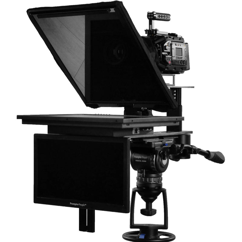 Prompter People Q-Gear Qpro  19" 400 NIT HDMI 3G-SDI Teleprompter and 15.6" 3G-SDI HDMI RGB IPS Talent Monitor