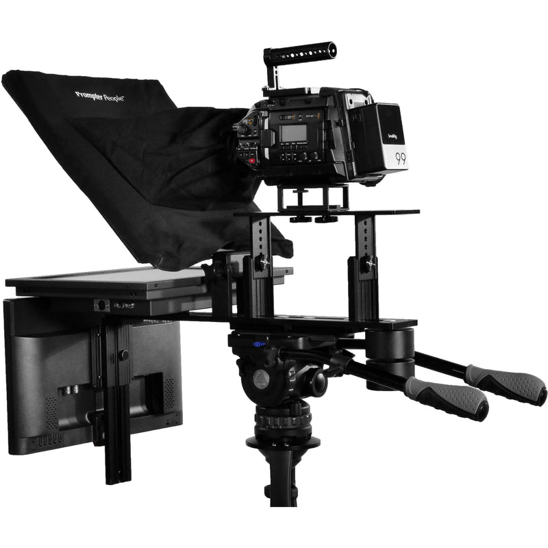 Prompter People Q-Gear Qpro  17" 400 NIT HDMI 3G-SDI Teleprompter and 21.5" 3G-SDI HDMI RGB IPS Talent Monitor