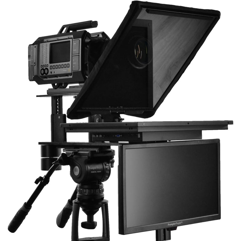 Prompter People Q-Gear Qpro  19" 400 NIT HDMI 3G-SDI Teleprompter and 18.5" 3G-SDI HDMI RGB IPS Talent Monitor