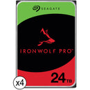 Seagate 24TB IronWolf Pro 7200 rpm SATA III 3.5" Internal NAS HDD (CMR, Retail, 4-Pack)