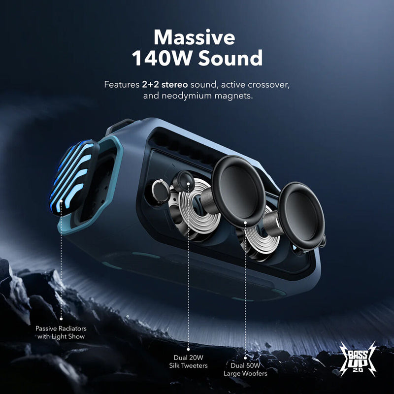 Soundcore by Anker Boom 2 Plus Wireless Outdoor Bluetooth Speaker (Explorer Blue)