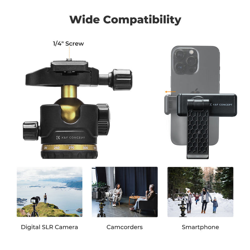 K&F Concept K234A3 Magnesium Travel Tripod with BH-36 Ball Head