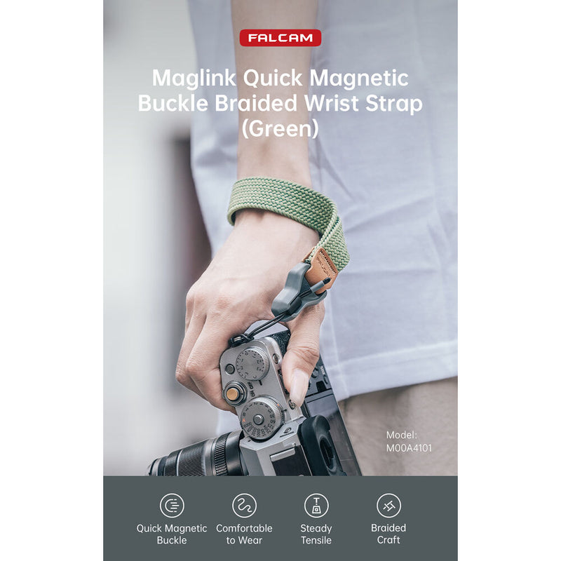 Falcam Maglink Quick Magnetic Buckle Braided Wrist Strap (Pine Needle Green)