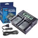 Vidpro Dual-Bay Charger with LCD for Olympus BLS-1 & BLS-5