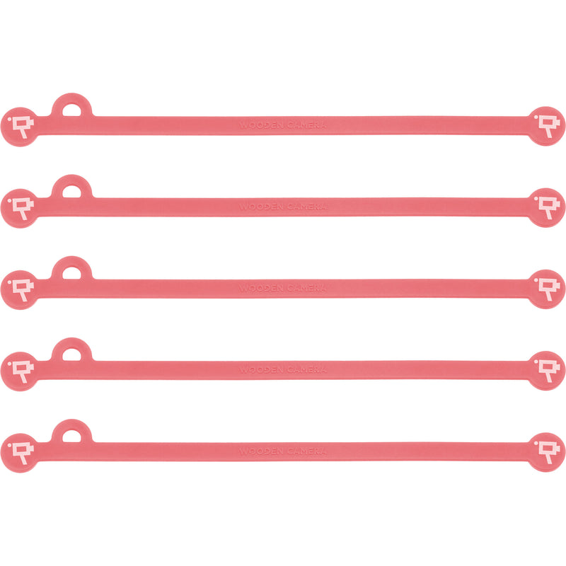 Wooden Camera Cine Mag Ties (5-Pack, Neon Orange/Pink, 6.8")