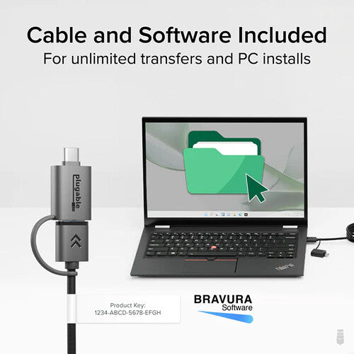 Plugable USB 3.0 Windows Transfer Cable with USB-C Adapters (6.6')