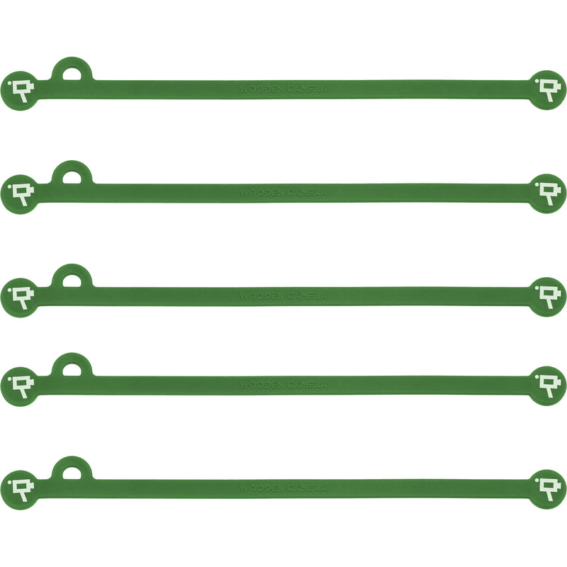 Wooden Camera Cine Mag Ties (5-Pack, Green, 6.8")