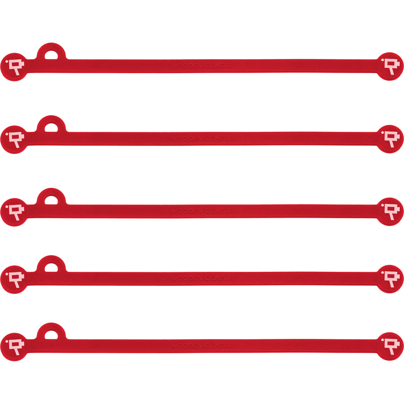 Wooden Camera Cine Mag Ties (5-Pack, Red, 6.8")