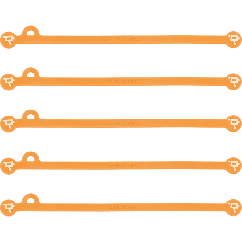 Wooden Camera Cine Mag Ties (5-Pack, Neon Orange, 6.8")