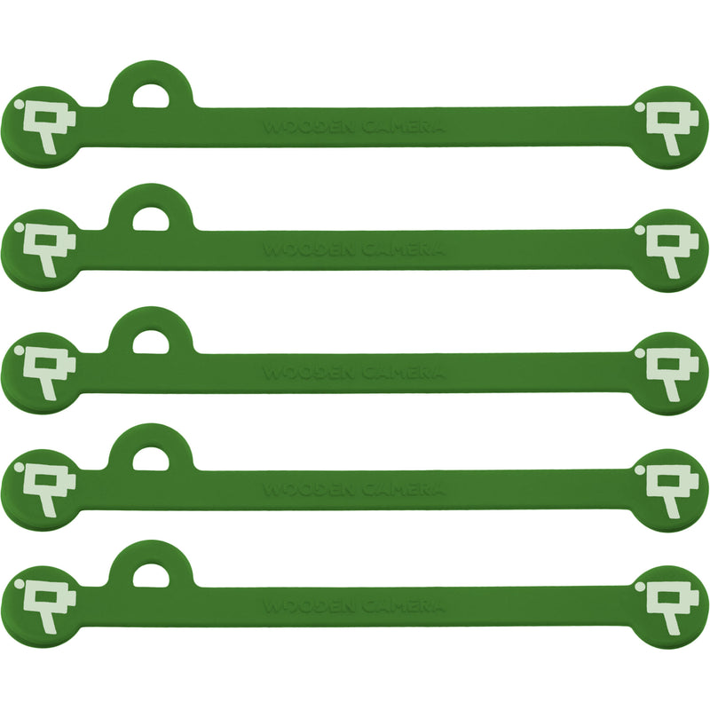 Wooden Camera Cine Mag Ties (5-Pack, Green, 4.1")