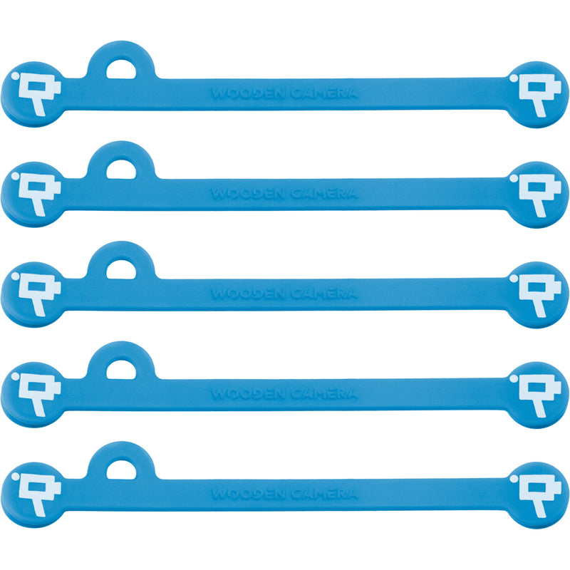 Wooden Camera Cine Mag Ties (5-Pack, Neon Blue, 4.1")
