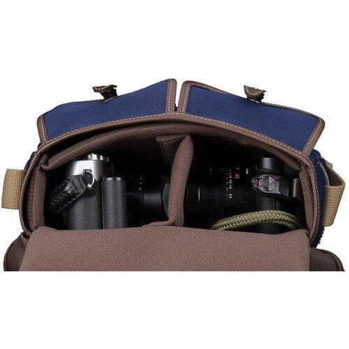 Billingham Hadley Small Camera Bag (Navy Canvas and Chocolate Leather Trim)