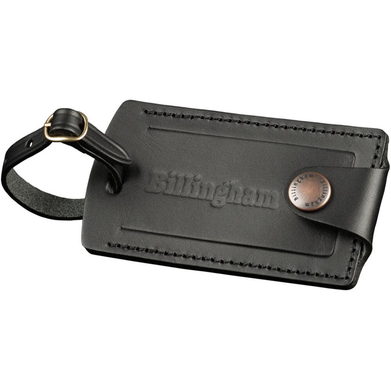 Billingham Luggage Tally (Black Leather / Brass Hardware)