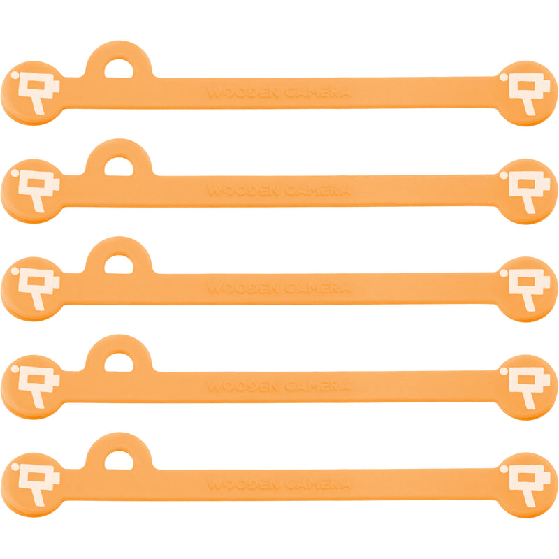 Wooden Camera Cine Mag Ties (5-Pack, Neon Orange, 4.1")