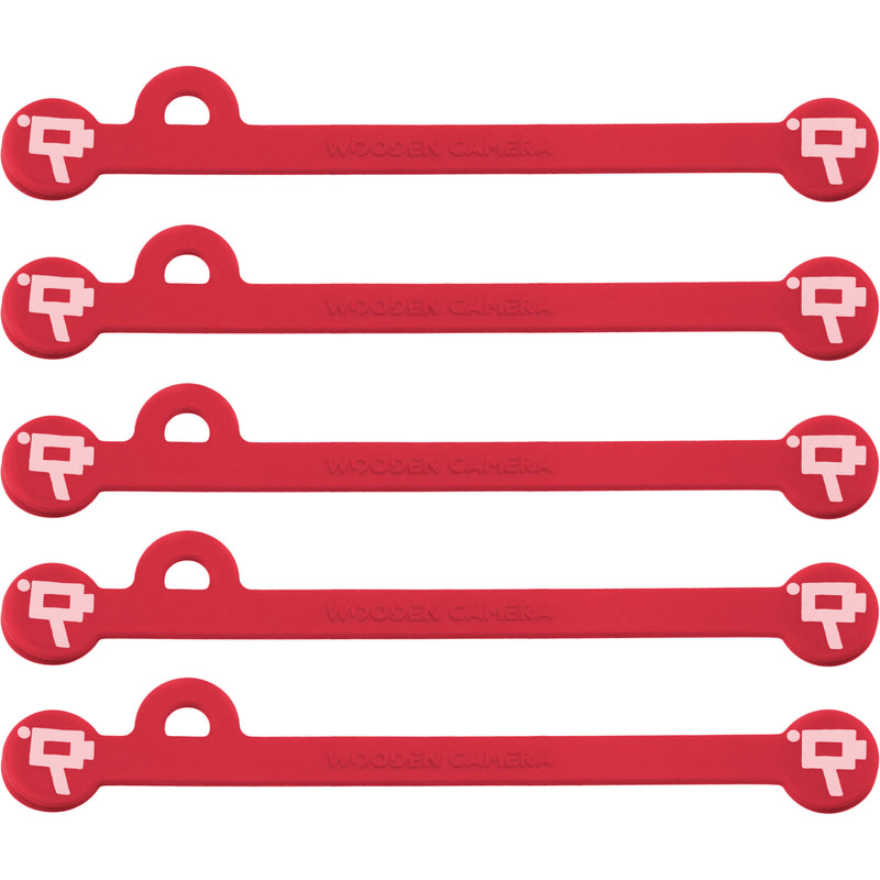 Wooden Camera Cine Mag Ties (5-Pack, Red, 4.1")
