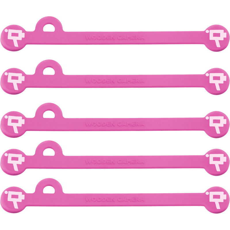 Wooden Camera Cine Mag Ties (5-Pack, Pink, 4.1")