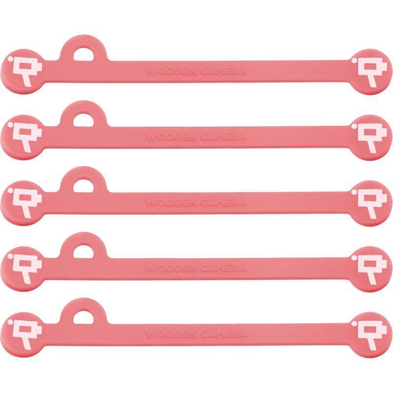 Wooden Camera Cine Mag Ties (5-Pack, Neon Orange/Pink, 4.1")