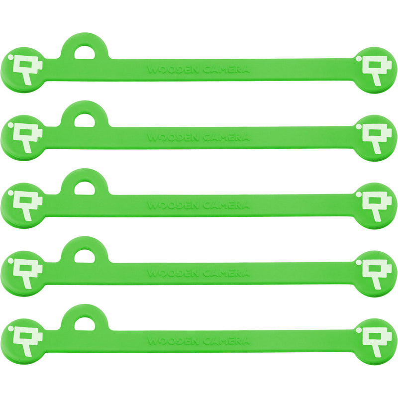 Wooden Camera Cine Mag Ties (5-Pack, Neon Green, 4.1")