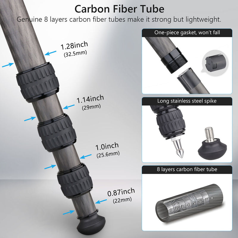 ARTCISE CT80C Compact Carbon Fiber Tripod