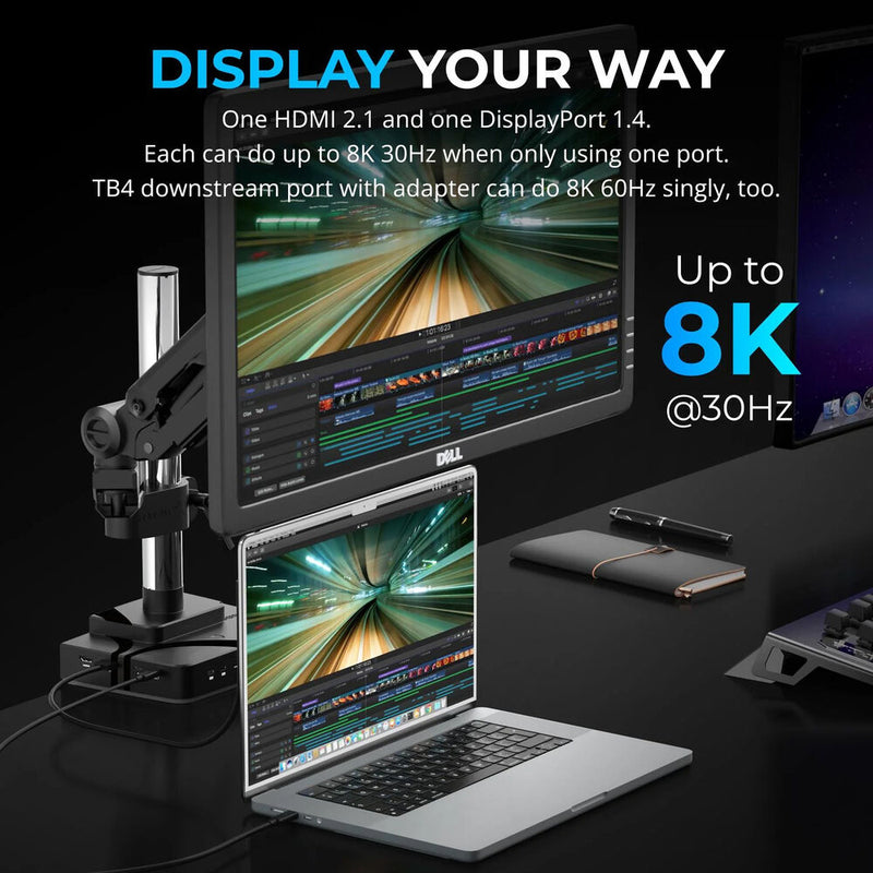 Sabrent Thunderbolt 4 Docking Station with Desk Mount Monitor Arm