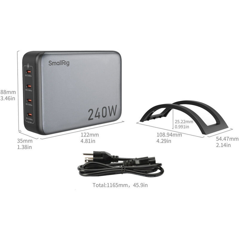 SmallRig 240W 4-Port USB-C AC Power Adapter