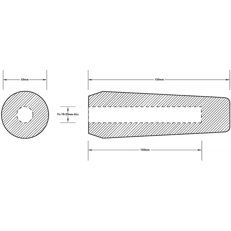 Radius Shotgun Microphone Foam Windscreen for 0.74 to 0.86" Diameter Microphones (Black, 4.7")