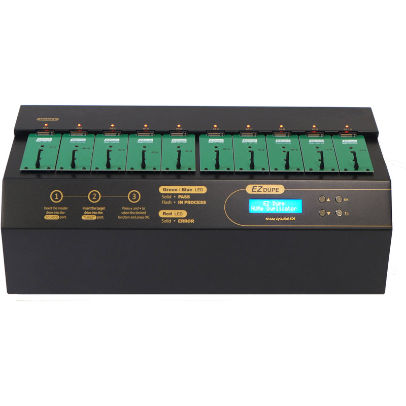 EZ Dupe 9-Copy PCIe/M.2 NVMe and M.2 SATA Duplicator - 600MB/s