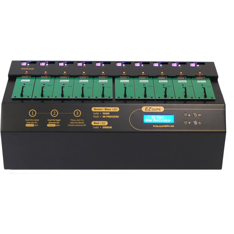EZ Dupe 9-Copy PCIe/M.2 NVMe/M.2 SATA/SATA HDD/SSD Duplicator-300MB/s