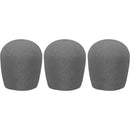 WindTech 900 Series Windscreens for 1-5/8" Diameter Microphones (3 Pack, Gray)