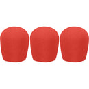 WindTech 900 Series Windscreens for 1-5/8" Diameter Microphones (3 Pack, Red)