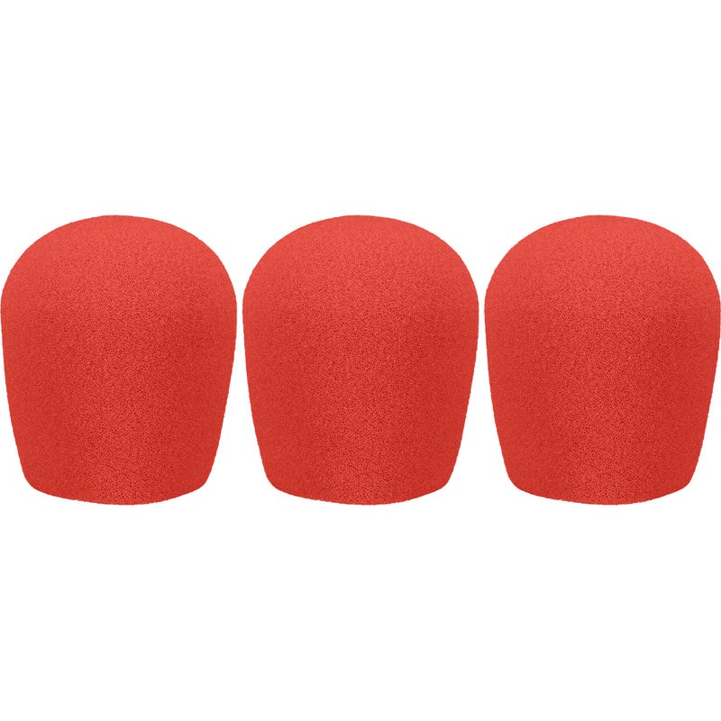 WindTech 900 Series Windscreens for 1-5/8" Diameter Microphones (3 Pack, Red)