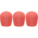 WindTech 900 Series Windscreens for 1-5/8" Diameter Microphones (3 Pack, Tangerine)