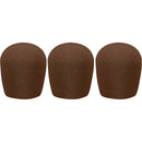 WindTech 900 Series Windscreens for 1-5/8" Diameter Microphones (3 Pack, Brown)