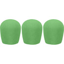 WindTech 900 Series Windscreens for 1-5/8" Diameter Microphones (3 Pack, Green)