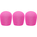 WindTech 900 Series Windscreens for 1-5/8" Diameter Microphones (3 Pack, Neon Pink)