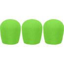 WindTech 900 Series Windscreens for 1-5/8" Diameter Microphones (3 Pack, Neon Green)