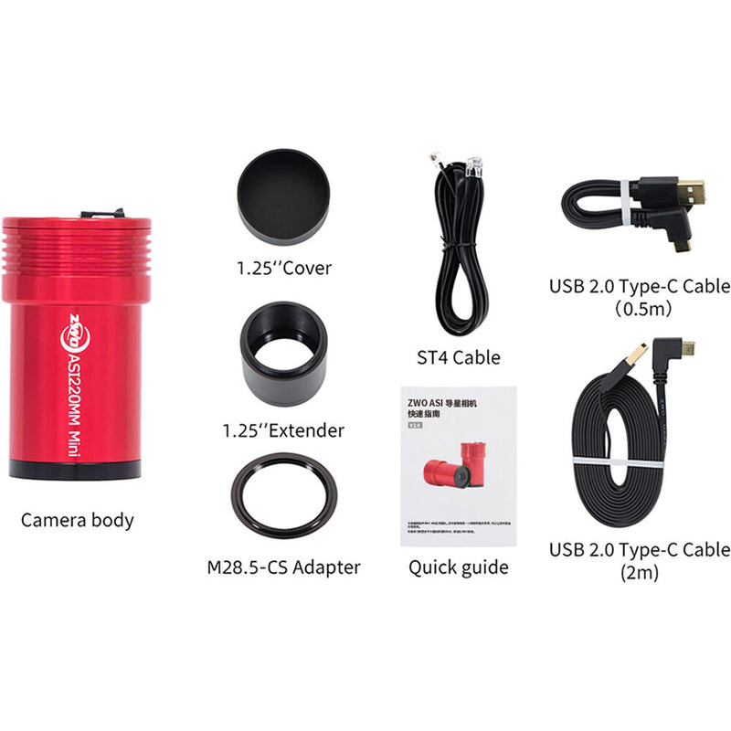 ZWO ASI220 Mini USB 2.0 Mono Guide Camera