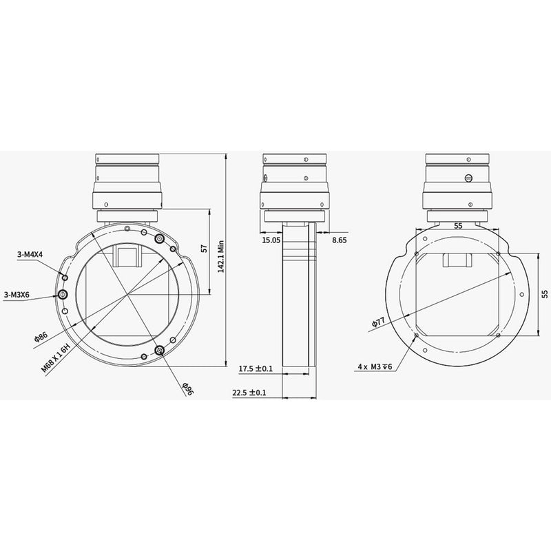ZWO Electronic Filter Wheel (7 Positions, 50mm Square Unmounted Filters)