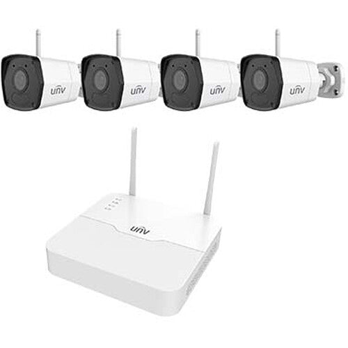 Uniview 4-Channel 2MP Wi-Fi NVR with Four 2MP Wi-Fi Bullet Cameras (No HDD)
