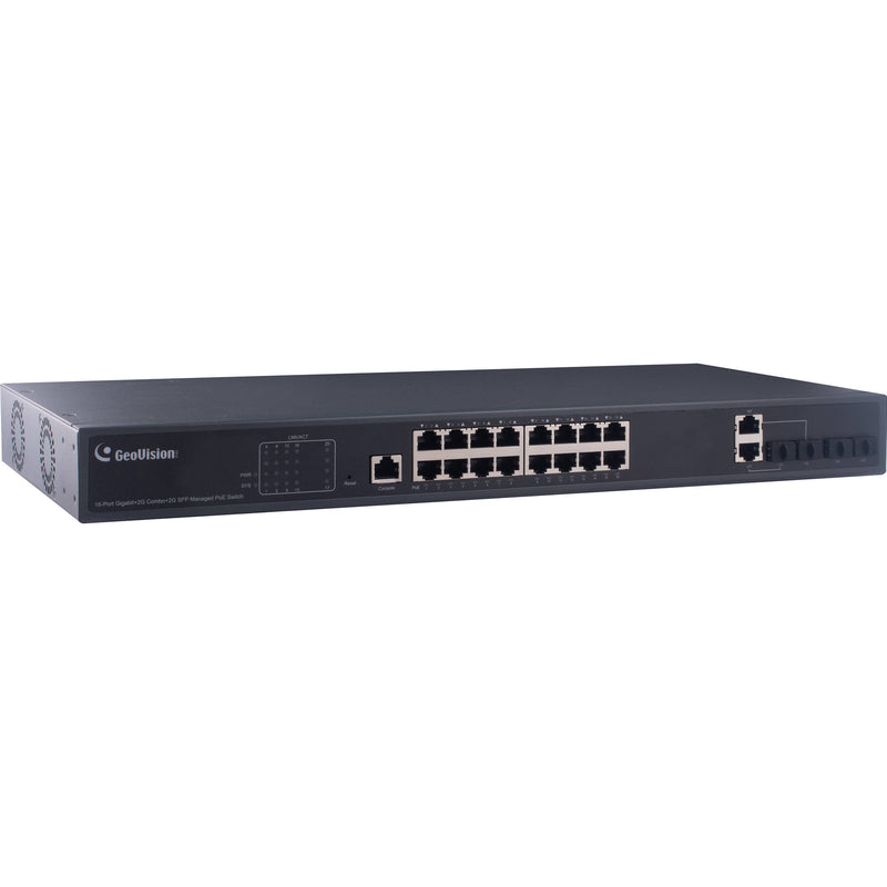 GEOVISION GV-APOE1611-V2 16-Port Gigabit PoE+ Compliant Managed Network Switch