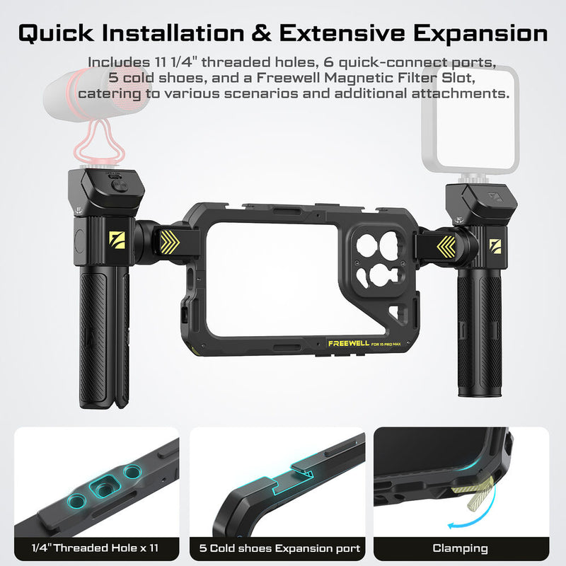 Freewell Genius Smartphone Rig Cage for iPhone 15 Pro Max