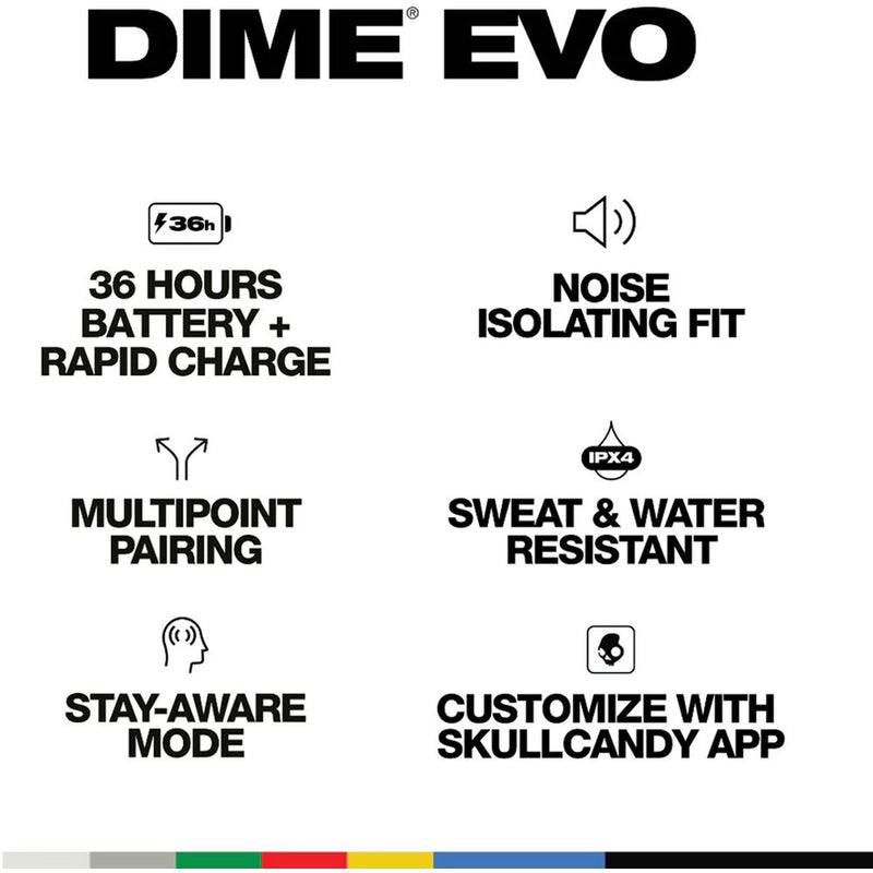 Skullcandy Dime Evo True Wireless Earbuds (Preppy Summer)