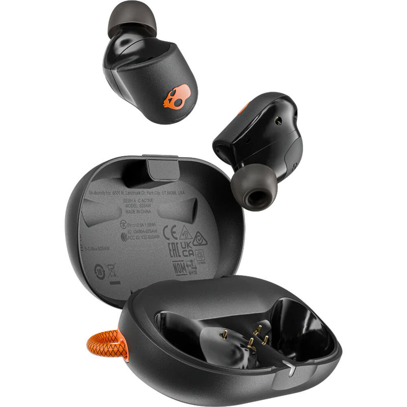 Skullcandy Sesh ANC Noise-Canceling True Wireless Earbuds (Black and Orange)