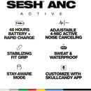 Skullcandy Sesh ANC Noise-Canceling True Wireless Earbuds (Black and Orange)