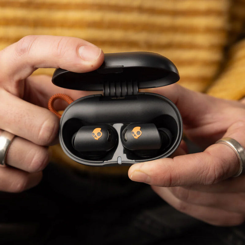 Skullcandy Sesh ANC Noise-Canceling True Wireless Earbuds (Black and Orange)