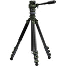 Tilta Travel Video Fluid Head with 3-Stage Carbon Fiber Tripod Legs (Forest Green)