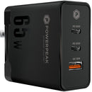 PowerPeak 65W GaN 3-Port USB Wall Charger with Cable